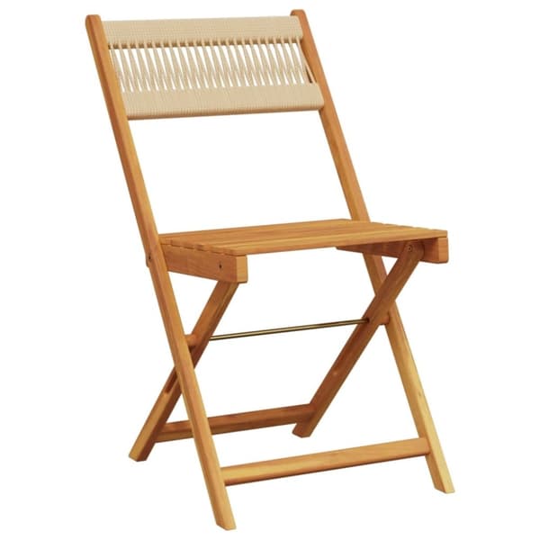 vidaXL Trädgårdsstolar 2 st beige massivt akaciaträ och polypropen