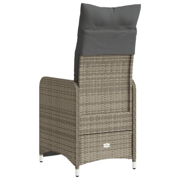 vidaXL havelænestole 2 stk. med hynder polyrattan grå