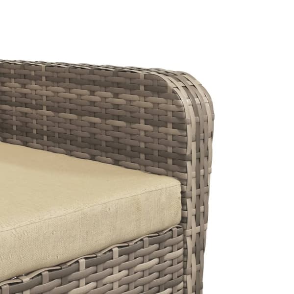 vidaXL Reclinerstol for trädgården med fotpall ljusbrun konstrotting