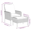 Miniatyrbild 11 av 11: vidaXL Reclinerstol for trädgården med fotpall ljusbrun konstrotting
