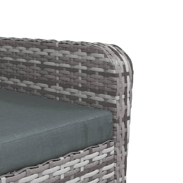 vidaXL havestol med fodskammel polyrattan grå