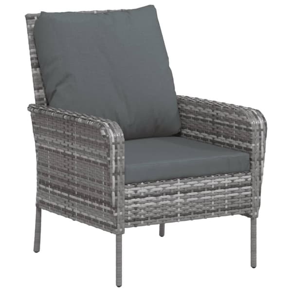 vidaXL Reclinerstol för trädgården med fotpall grå konstrotting