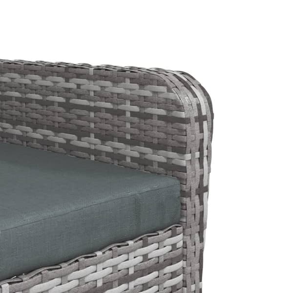 vidaXL Reclinerstol för trädgården med fotpall grå konstrotting