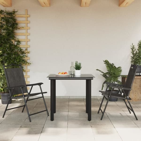 vidaXL foldbare havestole 2 stk. stål og textilene gråmeleret