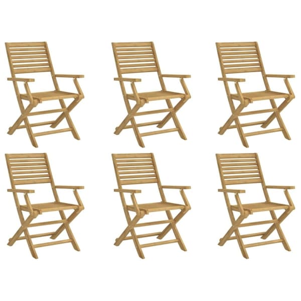 vidaXL foldbare havestole 6 stk. 54,5x61,5x86,5 cm massivt akacietræ