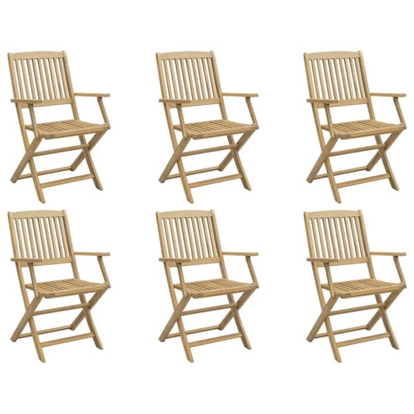 vidaXL foldbare havestole 6 stk. 54,5x58x90 cm massivt akacietræ