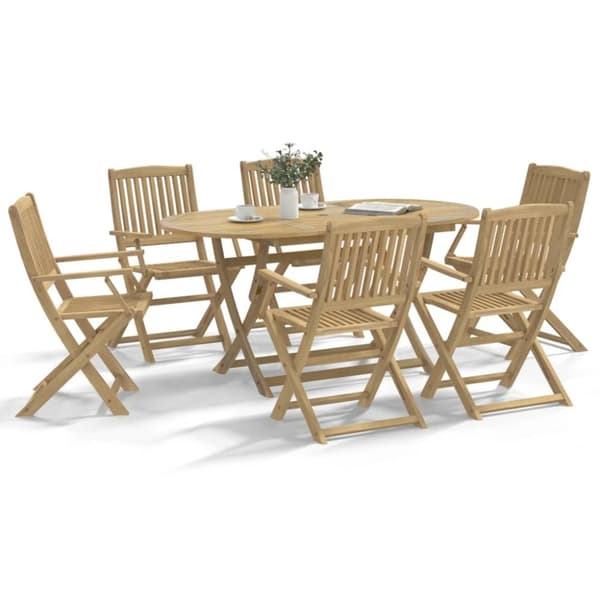 vidaXL foldbare havestole 6 stk. 54,5x58x90 cm massivt akacietræ