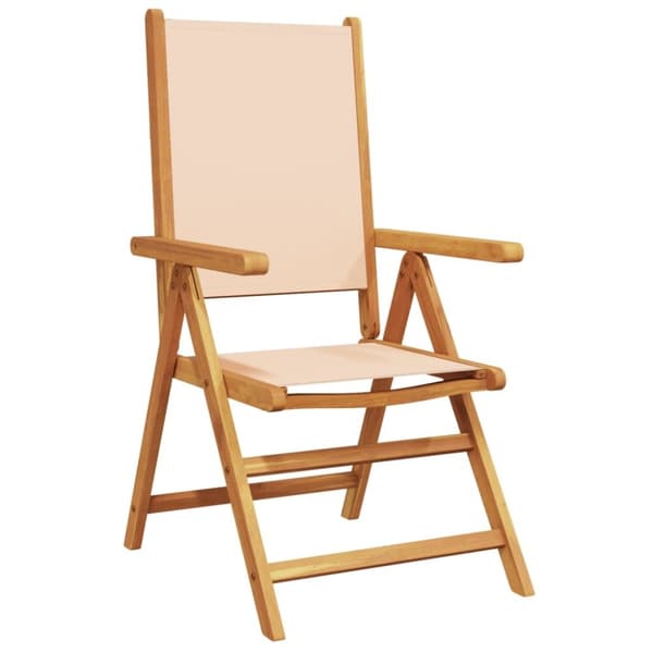 vidaXL havestole 2 stk. massivt akacietræ og stof beige