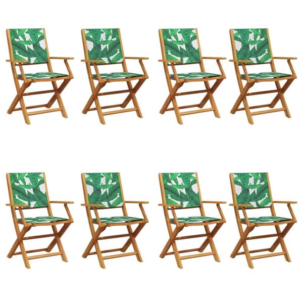 vidaXL foldbare havestole 8 stk. stof og massivt træ