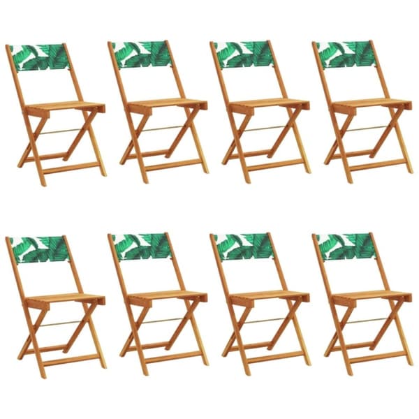 vidaXL foldbare havestole 8 stk. stof og massivt træ