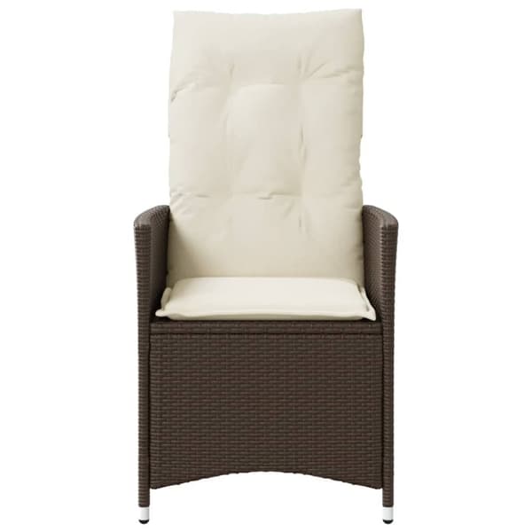 vidaXL havestole 2 stk. med lænefunktion og hynder polyrattan brun