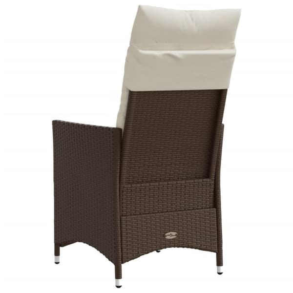 vidaXL havestole 2 stk. med lænefunktion og hynder polyrattan brun