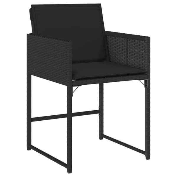 vidaXL havestole med hynder 4 stk. polyrattan sort