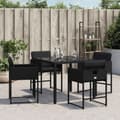 Miniatyrbillede 4 af 11: vidaXL havestole med hynder 4 stk. polyrattan sort