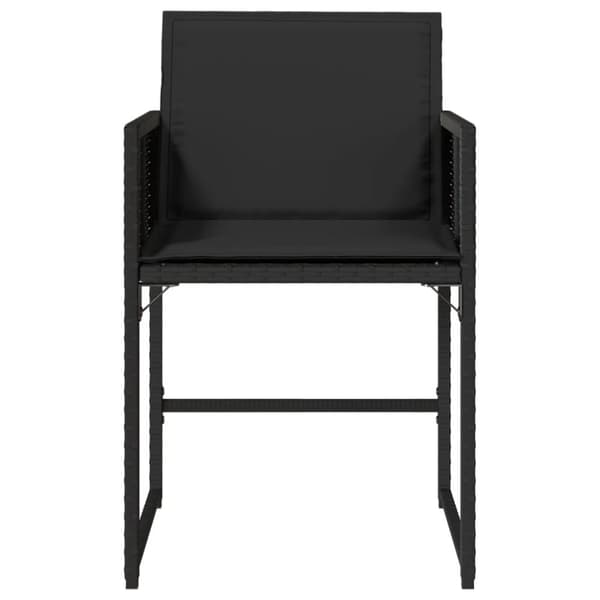 vidaXL havestole med hynder 4 stk. polyrattan sort