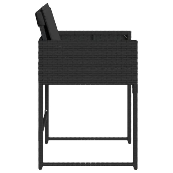 vidaXL havestole med hynder 4 stk. polyrattan sort