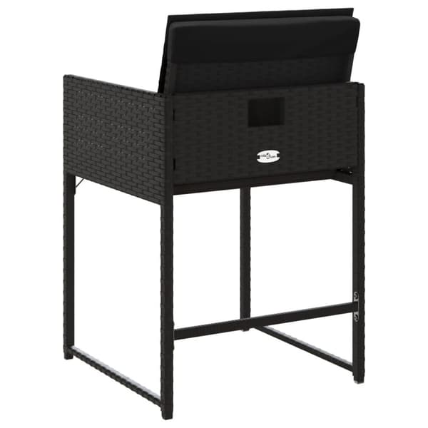 vidaXL havestole med hynder 4 stk. polyrattan sort