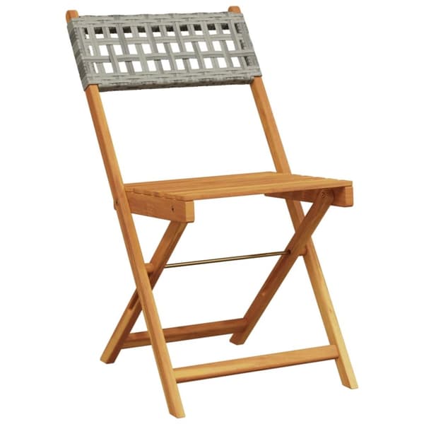 vidaXL havestole 8 stk. foldbar polyrattan og massivt træ grå