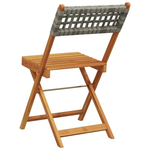 vidaXL havestole 8 stk. foldbar polyrattan og massivt træ grå