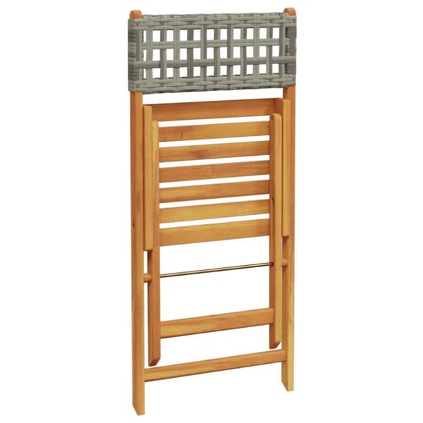vidaXL havestole 8 stk. foldbar polyrattan og massivt træ grå
