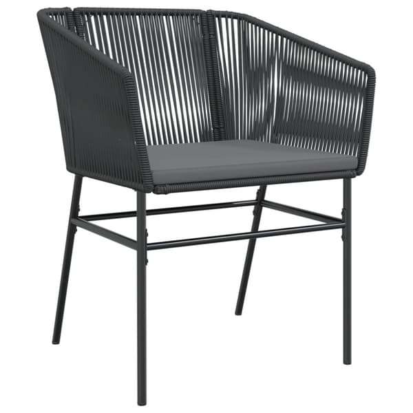 vidaXL havestole 2 stk. med hynder polyrattan sort