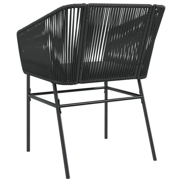 vidaXL havestole 2 stk. med hynder polyrattan sort