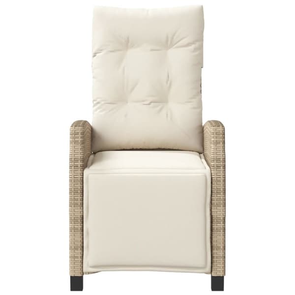 vidaXL havestole 2 stk. med lænefunktion og fodstøtte polyrattan beige