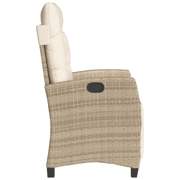 vidaXL havestole 2 stk. med lænefunktion og fodstøtte polyrattan beige