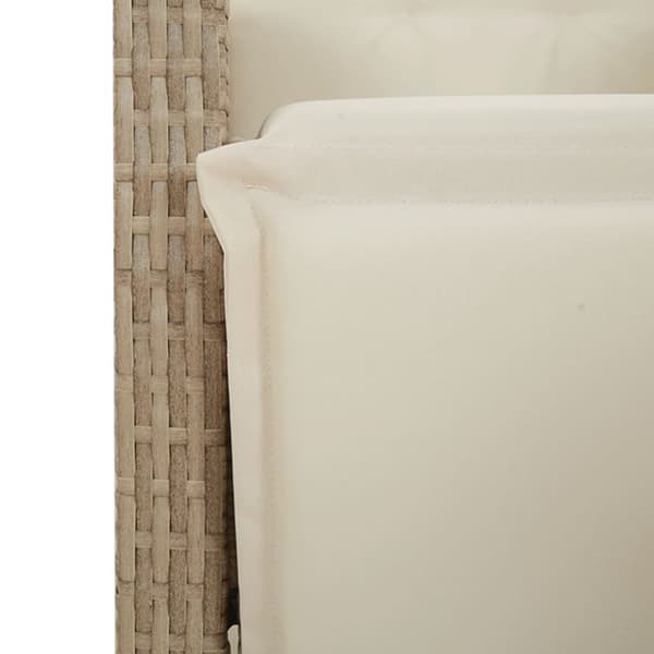 vidaXL havestole 2 stk. med lænefunktion og fodstøtte polyrattan beige