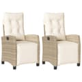 Miniatyrbillede 2 af 11: vidaXL havestole 2 stk. med lænefunktion og fodstøtte polyrattan beige