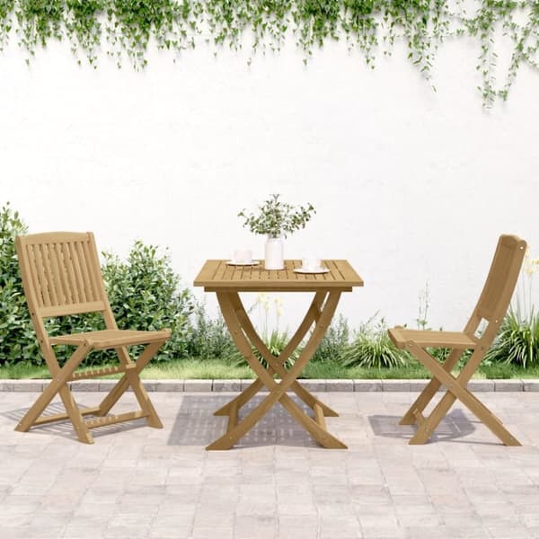vidaXL Hopfällbara trädgårdsstolar 2 st 57x48,5x90 cm massiv akacia