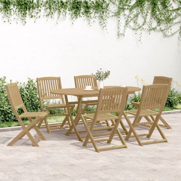 vidaXL Hopfällbara trädgårdsstolar 6 st 48,5x57x90cm massivt akaciaträ