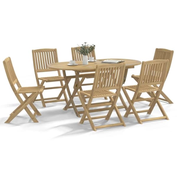 vidaXL Hopfällbara trädgårdsstolar 6 st 48,5x57x90cm massivt akaciaträ
