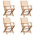 Miniatyrbillede 2 af 10: vidaXL foldbare havestole 4 stk. stof og massivt træ beige