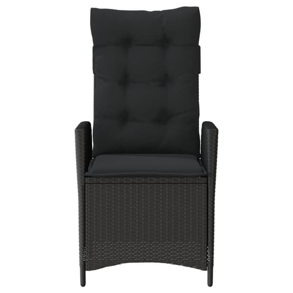 vidaXL havestole med hynder 2 stk. justerbart ryglæn polyrattan sort