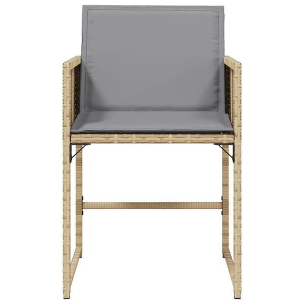 vidaXL havestole 4 stk. med hynder polyrattan blandet beige