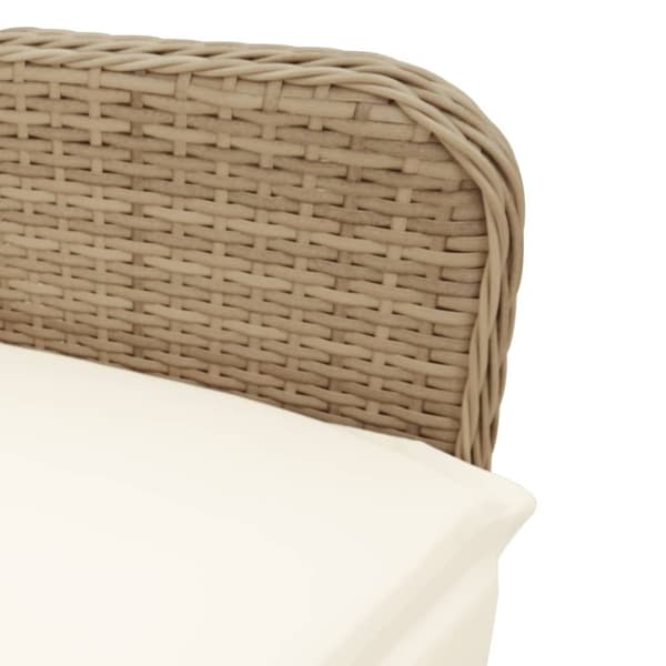 vidaXL havestole 2 stk. med lænefunktion og bord polyrattan beige