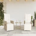Miniatyrbillede 2 af 11: vidaXL havestole 2 stk. med lænefunktion og bord polyrattan beige
