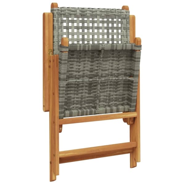 vidaXL havestole 6 stk. med lænefunktion polyrattan grå