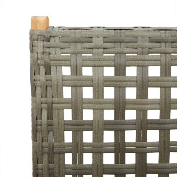 vidaXL havestole 6 stk. med lænefunktion polyrattan grå