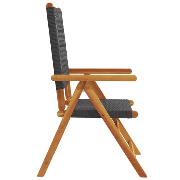 vidaXL havestole 2 stk. massivt akacietræ og polyrattan sort