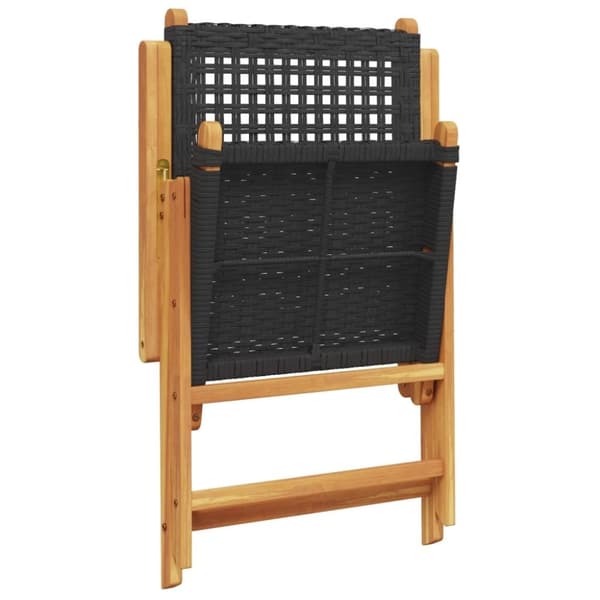 vidaXL havestole 2 stk. massivt akacietræ og polyrattan sort
