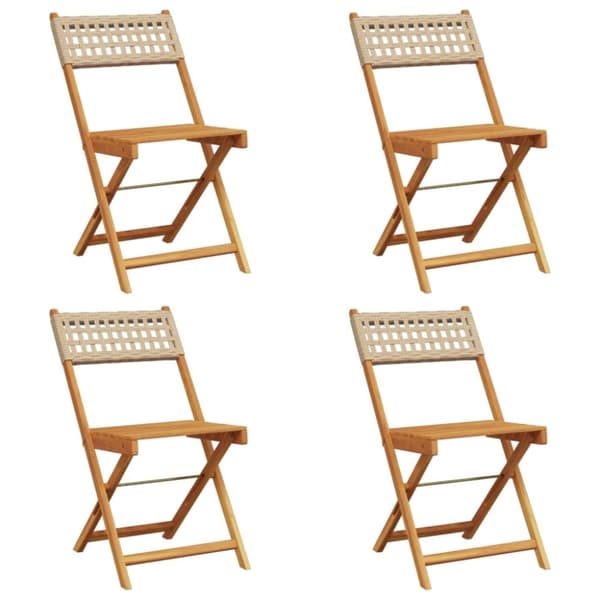 vidaXL foldbare havestole 4 stk. polyrattan beige
