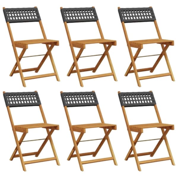 vidaXL foldbare havestole 6 stk. polyrattan sort