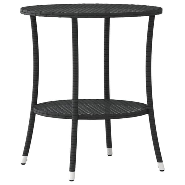 vidaXL havestole 2 stk. med lænefunktion og bord polyrattan sort