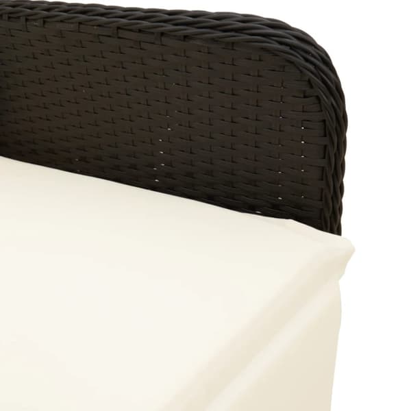 vidaXL havestole 2 stk. med lænefunktion og bord polyrattan sort
