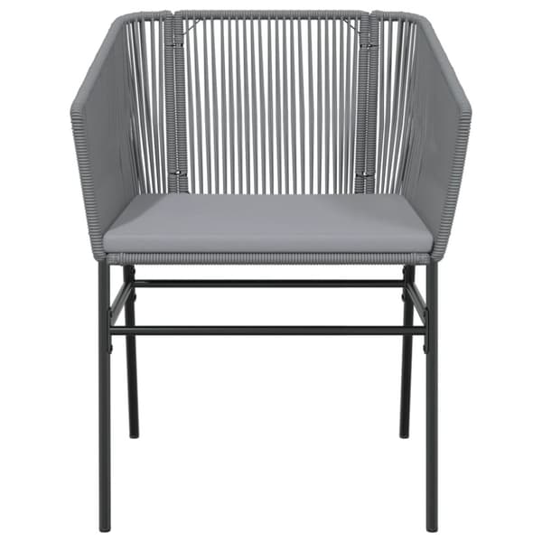 vidaXL havestole 2 stk. med hynder polyrattan grå