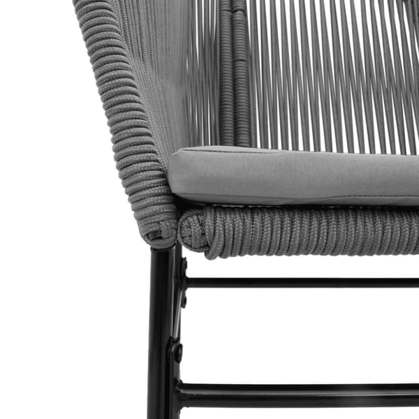 vidaXL havestole 2 stk. med hynder polyrattan grå