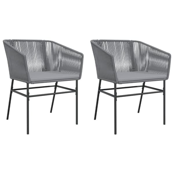 vidaXL havestole 2 stk. med hynder polyrattan grå
