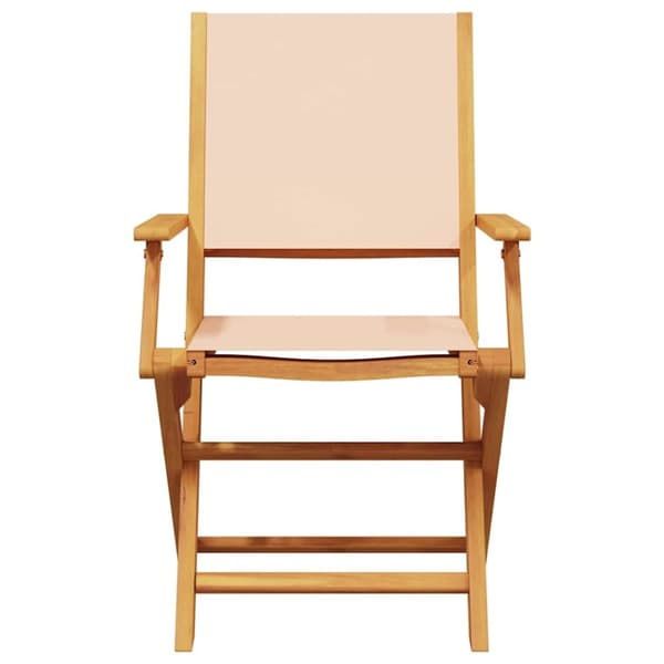 vidaXL Puutarhatuolit 2 kpl beige täysi akasiapuu ja kangas